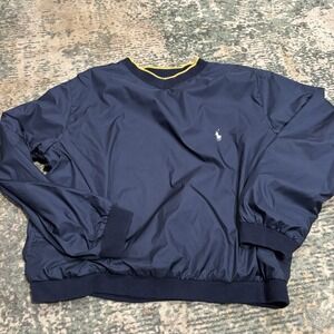 90s Polo Sport Navy Windbreaker Pullover Medium Navy Blue White Pony